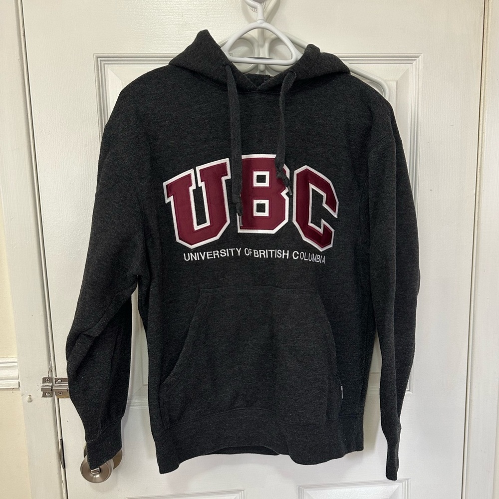 UBC university of British Columbia Hoodie - Charcoal grey & Maroon/Burgundy